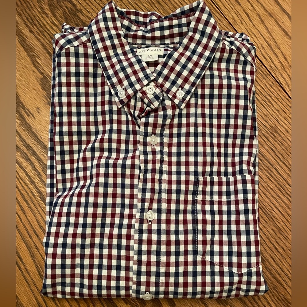 Crewcuts boys dress button down shirt. Size 14